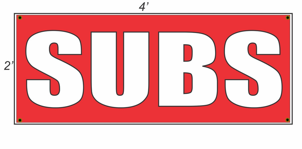 2x4 Double-Sided Red with White Copy Banner Sign - Brand New Advertising Solution