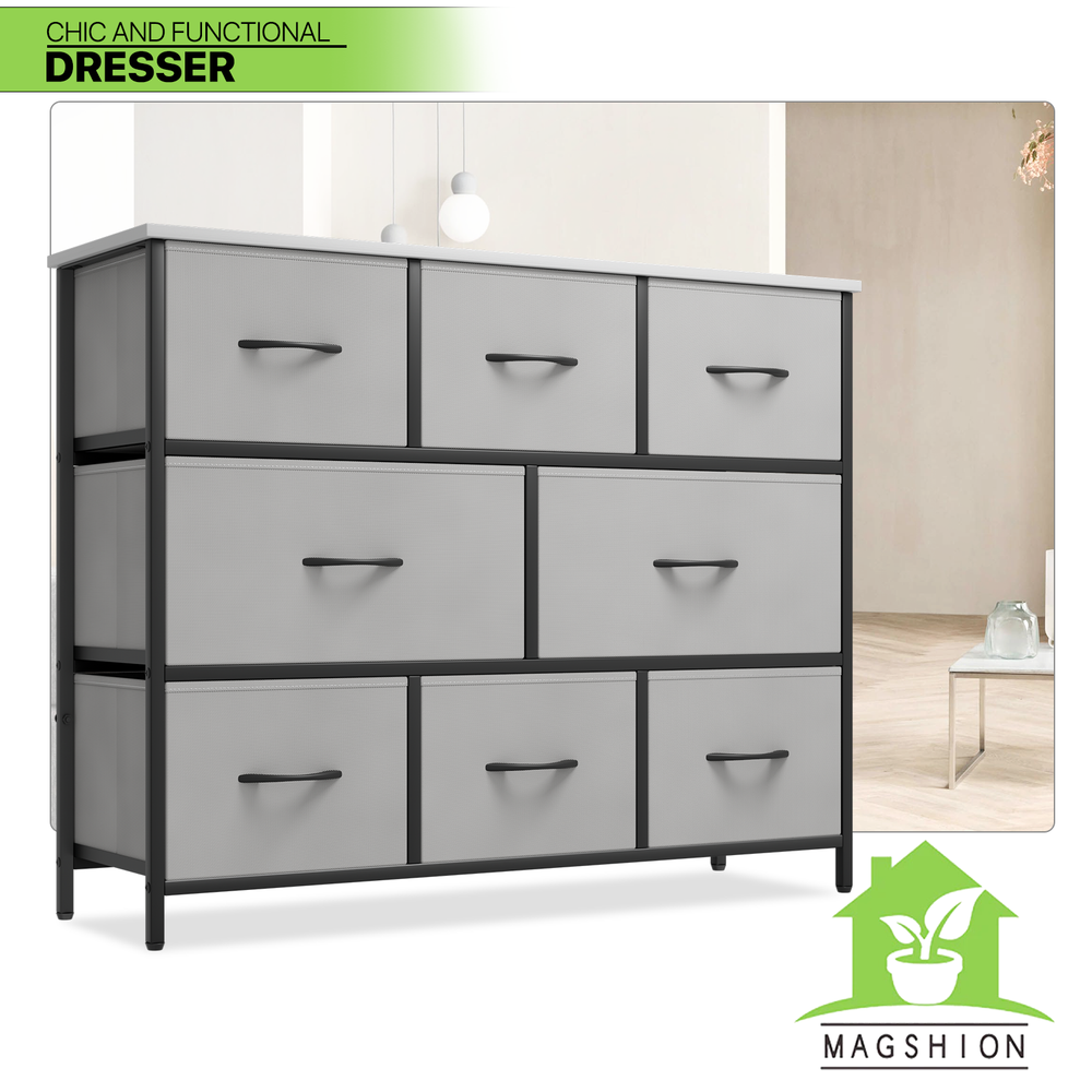 8-Fabric Drawer Dresser Clothing Organizer Storage Cabinet Bedroom Furniture Bin