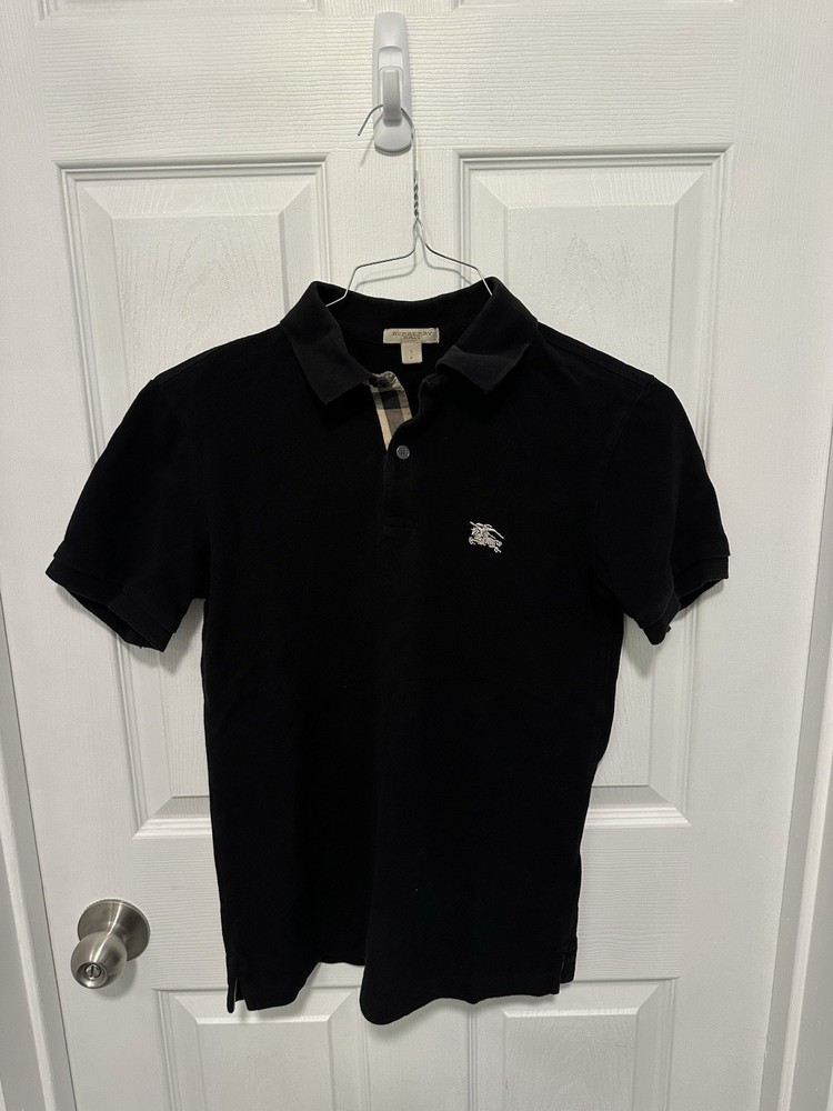 Burberry Brit Black Short Sleeve Polo w/ Embroidered Logo Men's Size S