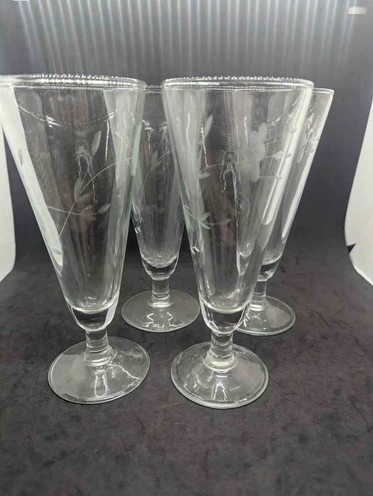 Princess House Heritage Footed Pilsner Glass 7 1/2