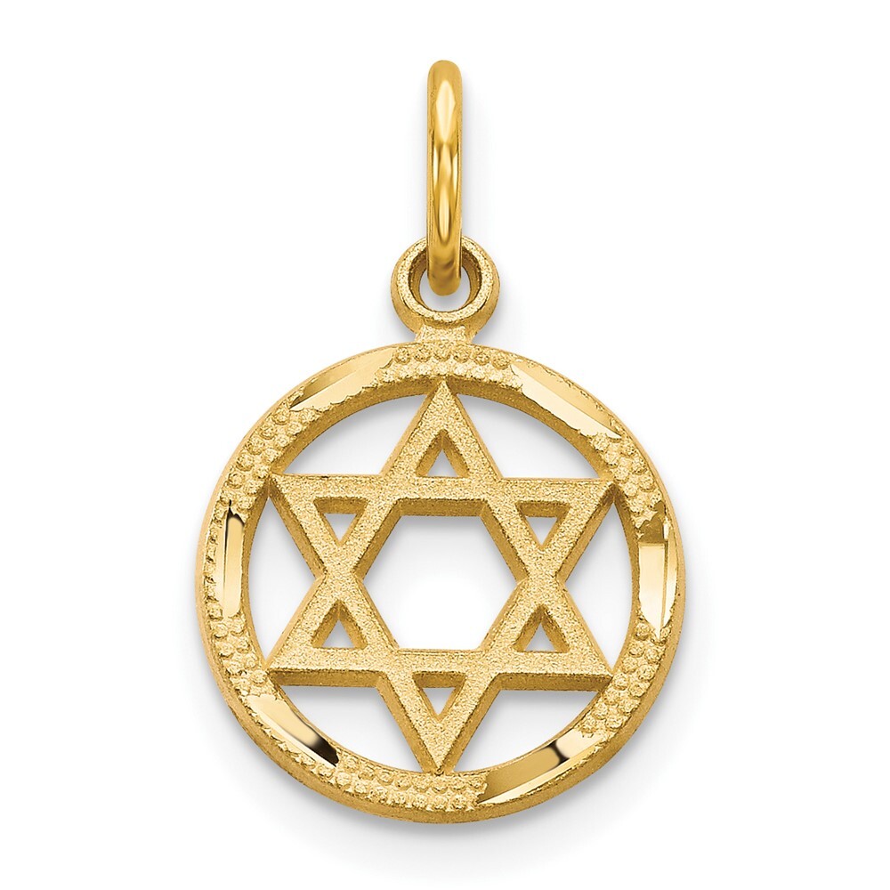 10k Yellow Gold Star Of David Charm Pendant 0.67gm L-18 mm, W-12 mm