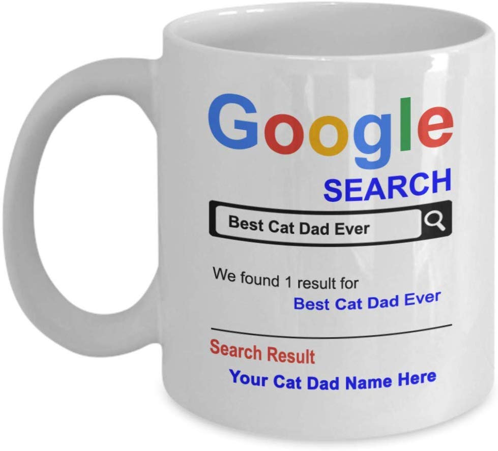 Personalized Cat Dad Mug Best Cat Dad Ever Coffee Cup Customized Name Cat Dad