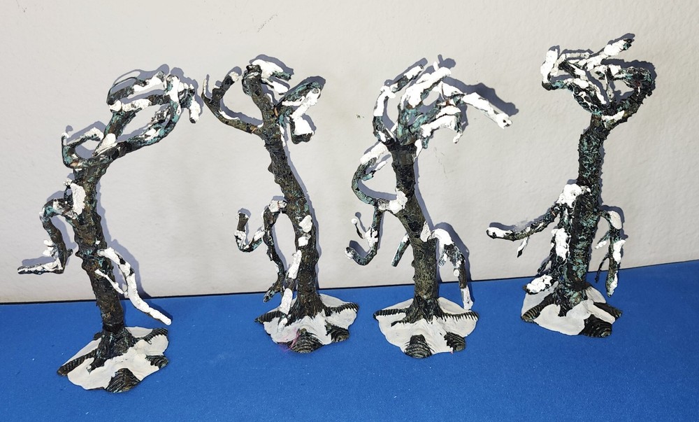 Lemax Spooky Snowy Oak Trees for Halloween Village Displays  