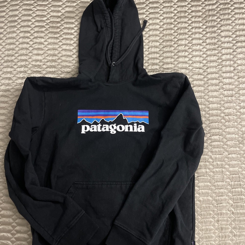 Patagonia Men’s Black Hoodie Regular Fit Size Med.  Great Condition