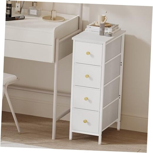 Slim 4-Drawer Fabric Storage Cabinet Nightstand Dresser
