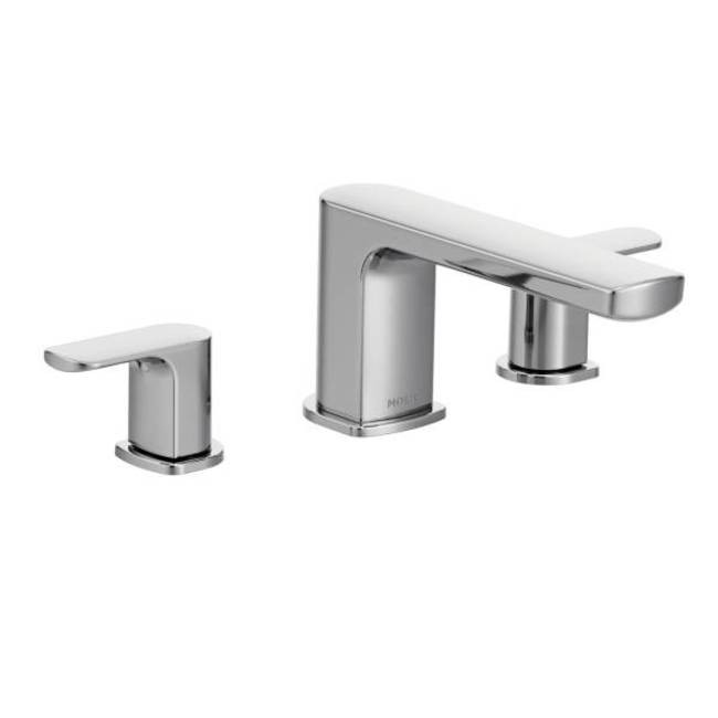 Moen T935 Rizon Double Handle Low Arc Deck Mounted Roman Tub - Chrome