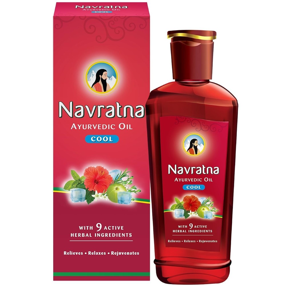 Navratna Ayurvedic Cooling Oil 500ml for Stress Relief & Relaxation