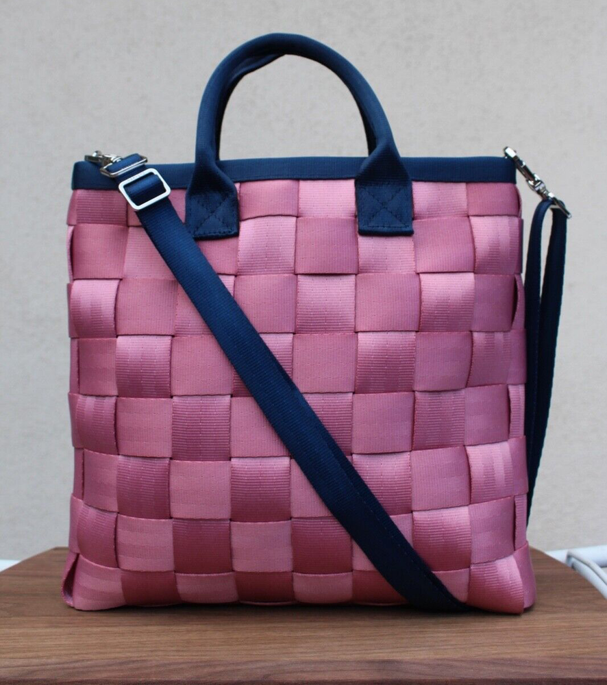 Unique Harveys Seatbelt Slim 4P Crossbody Bag in Dusty Rose and Indigo