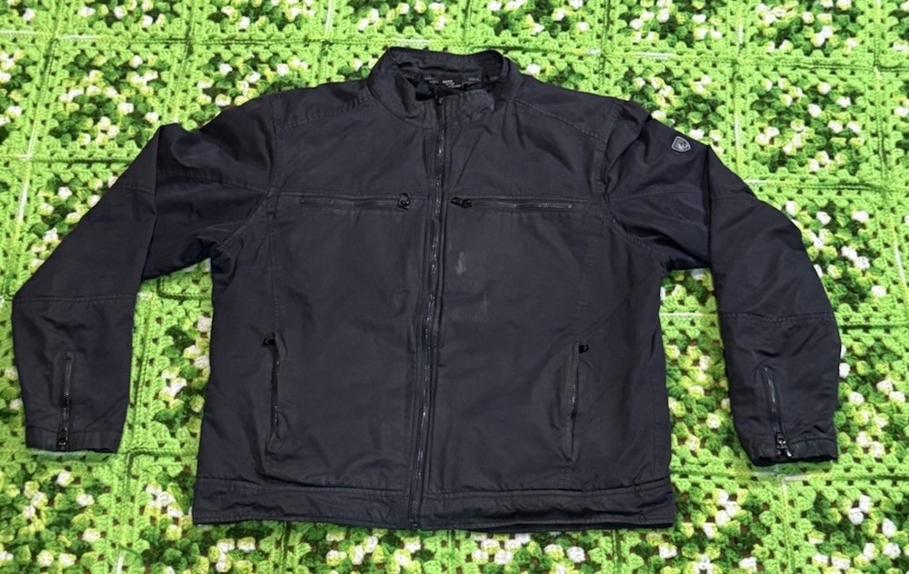 Kuhl Jacket Coat Mens Large Kaffe Racer Moto Full Zip Quilted Outdoor Hike Work