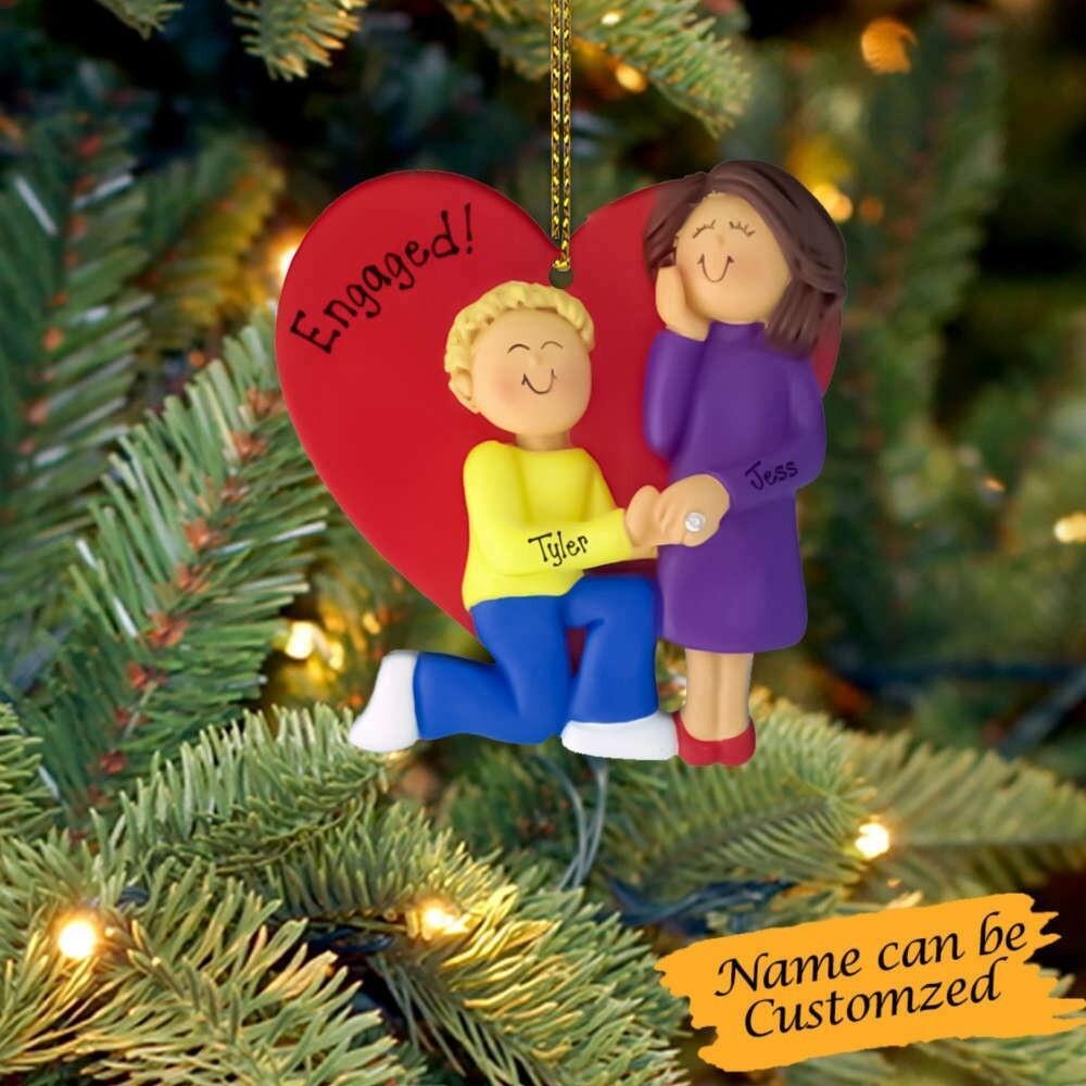 Engaged Christmas Ornament  Propose Christmas Ornament  Couple Ornament Gift