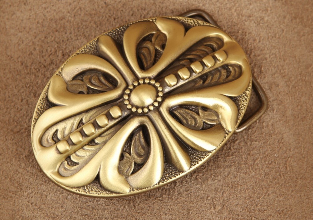 Solid Brass Western Belt Buckle for Men & Women Cowboy Rodeo Vintage Style Wear