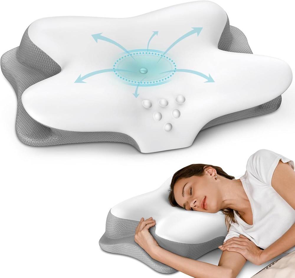 Side Sleeper Pillow w/ Arm Holes Memory Foam Ergonomic Neck Shoulder Pain Relief