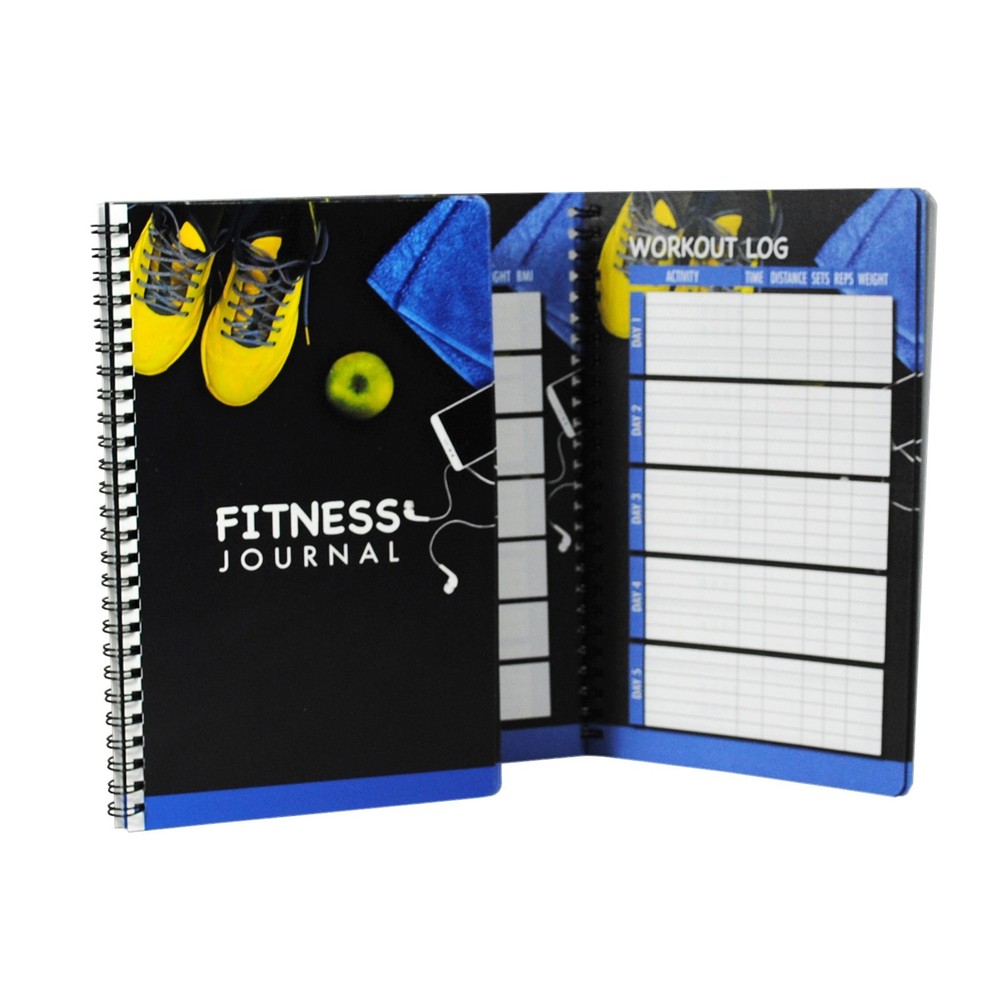 Daily Food and Fitness Tracking Journal, 6 Months of Logs, Wire Bound