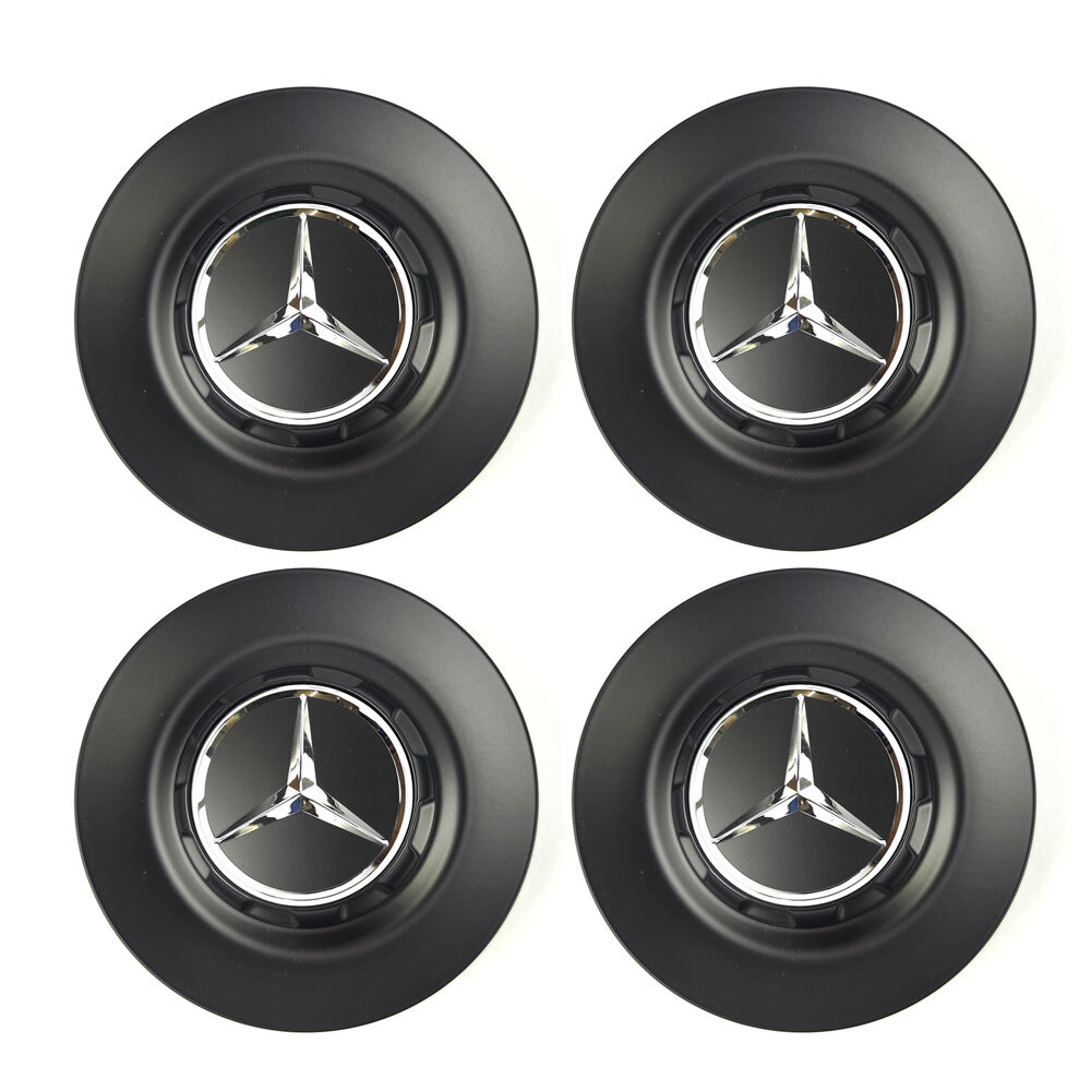 4x Mercedes AMG hub cover lid A0004002200 9283 matte black