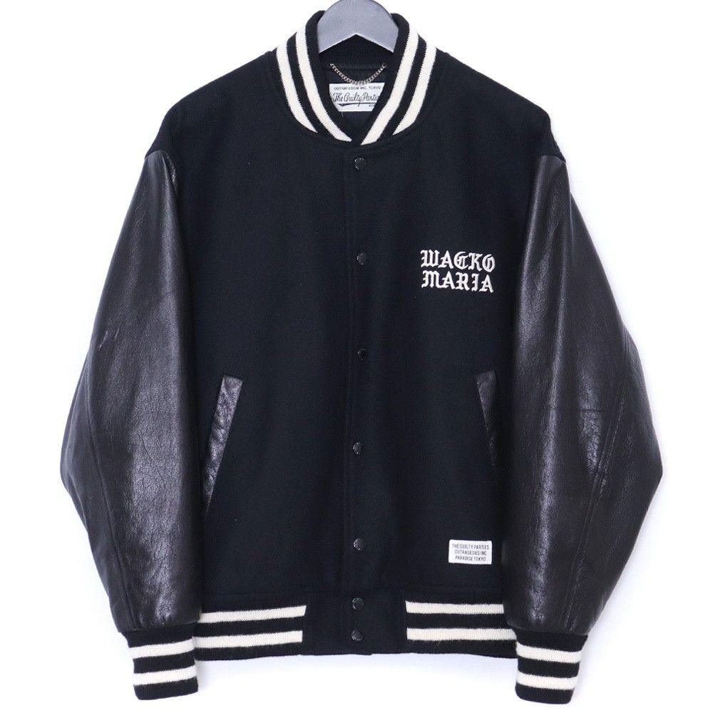 WACKO MARIA LEATHER VARSITY JACKET B TYPE 2 S size Black 24SS-WMO-BL10