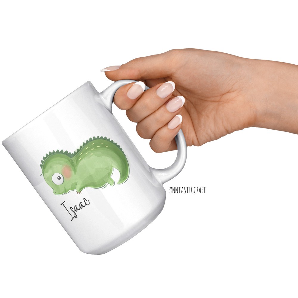 Personalized Kids Cup Iguana Mug Cute Alphabet Mug Letter I Mug For Kids