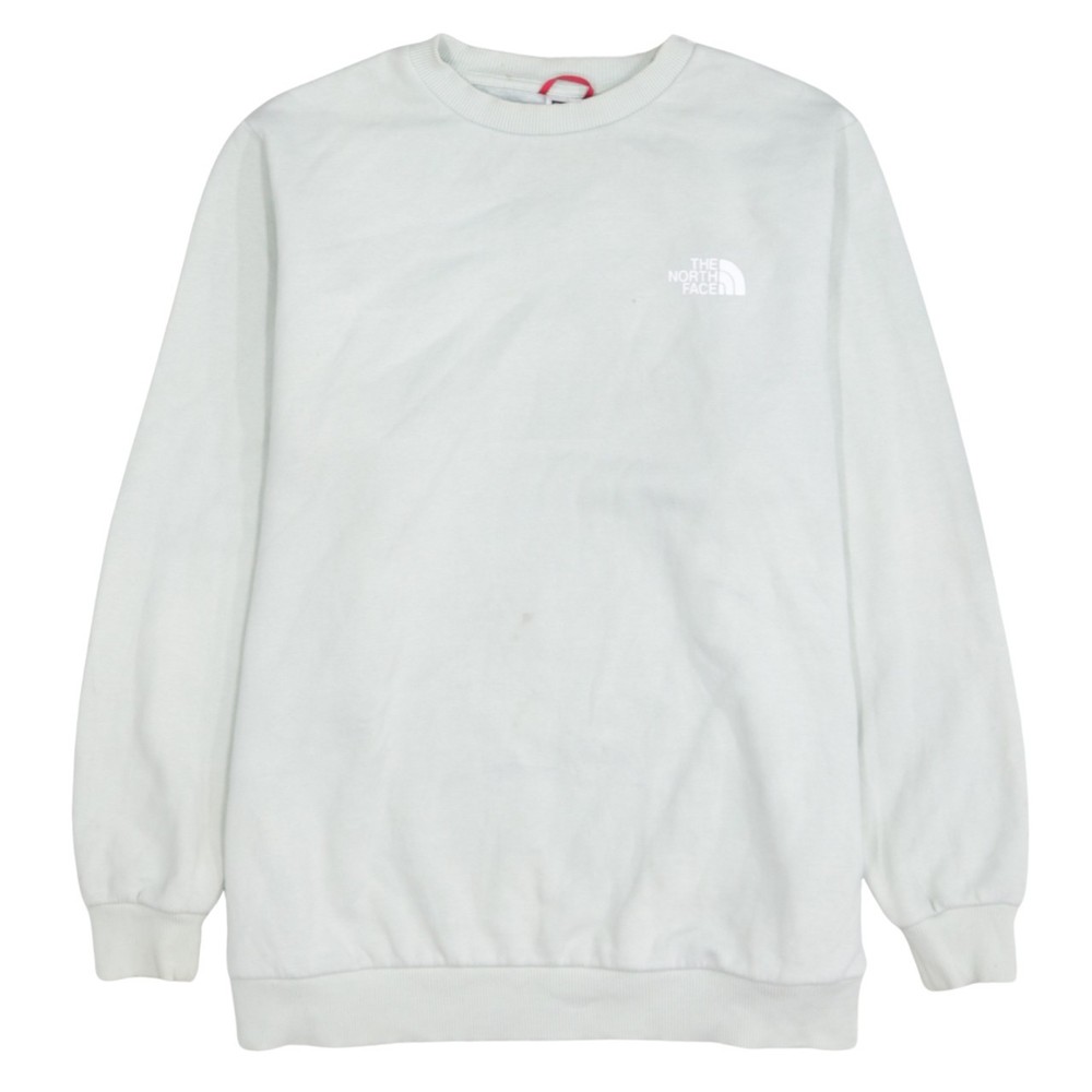 The North Face Womens sweatshirt pale green fleece logo crew neck pullover XL
