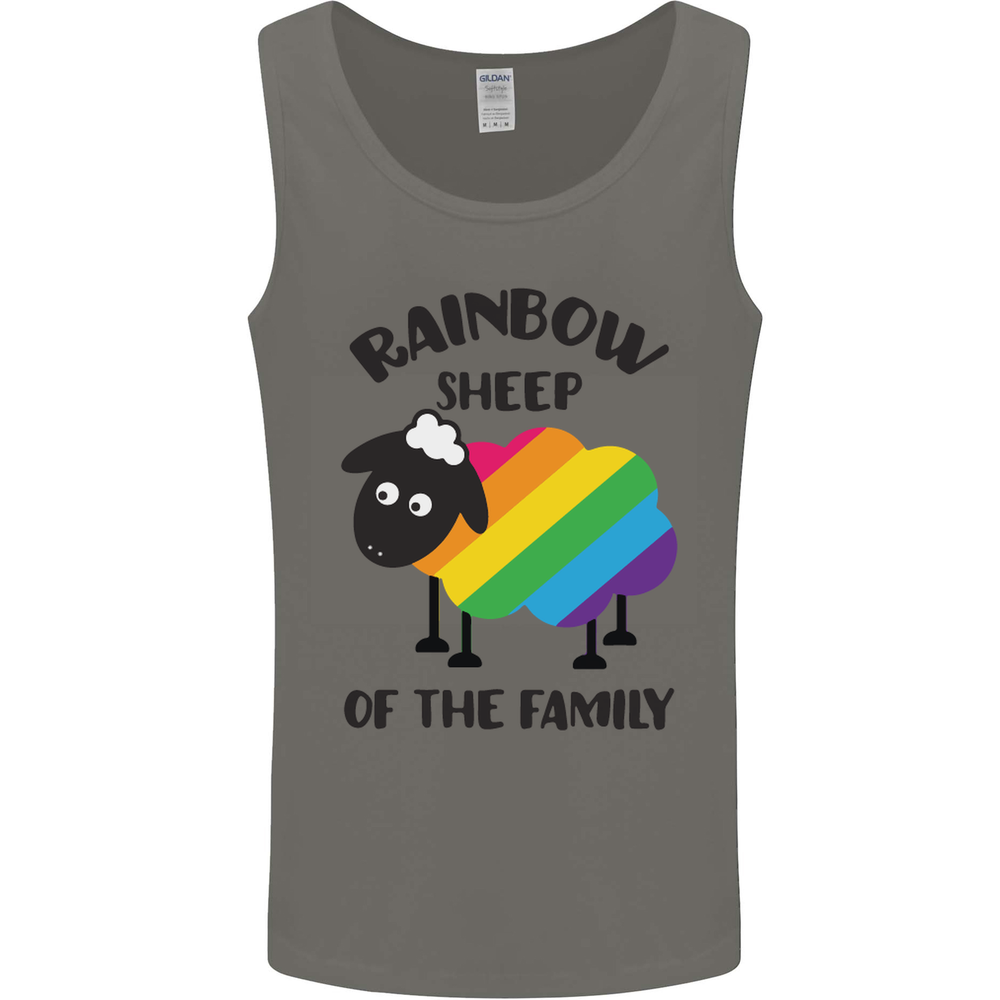 Rainbow Sheep Funny LGBT Gay Pride Day Mens Vest Tank Top-image