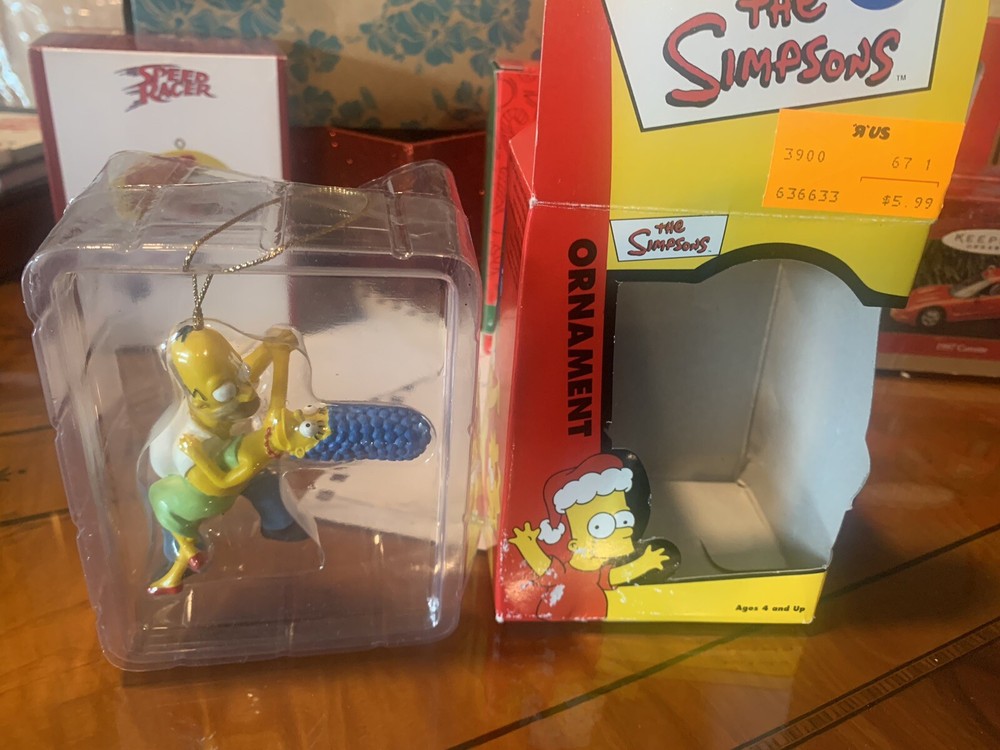 Simpsons rare Christmas ornament original 2002 In Box Bart And Marge Free Ship
