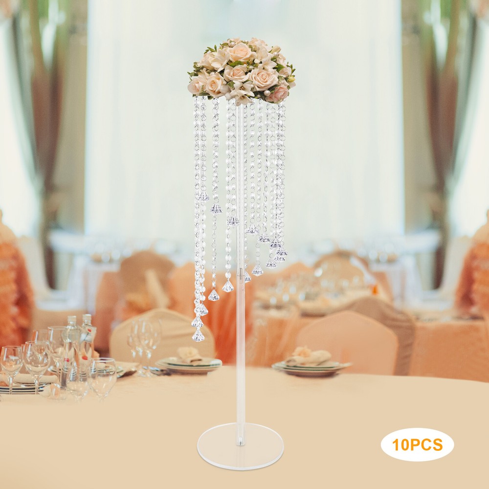 10* Crystal Flower Stand Wedding Centerpieces For Tables 80cm Tall Flower Stand