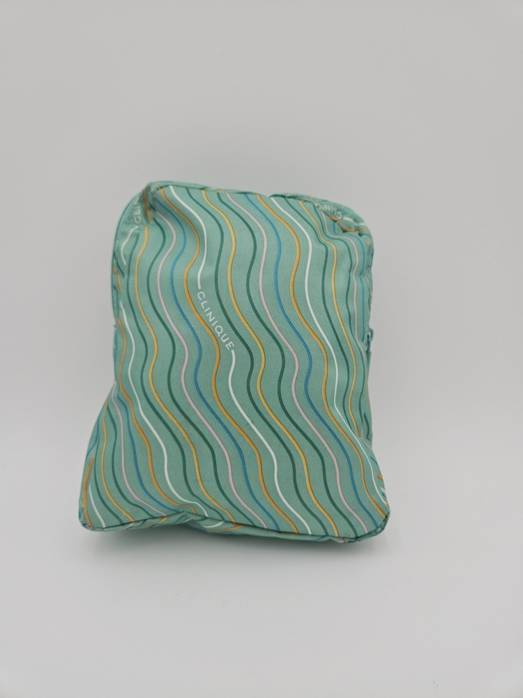 Makeup Bag Green Zig Zag, 6.5 By 4.5 Inches