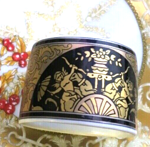 VERSACE NAPKIN RING HOLDER GOLD ARCADIA ROSENTHAL NEW in BOX RARE SALE