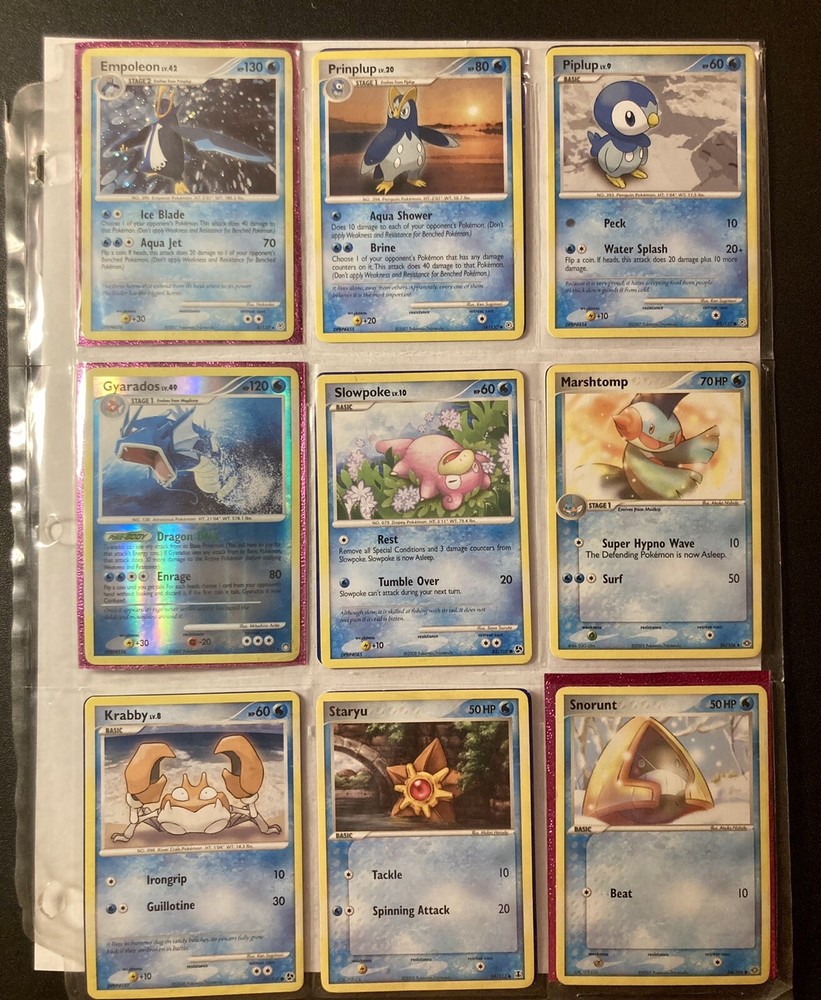 Pokémon Binder Page #1 Empoleon HOLO x Gyarados REVERSE HOLO - 9 Card Lot Set