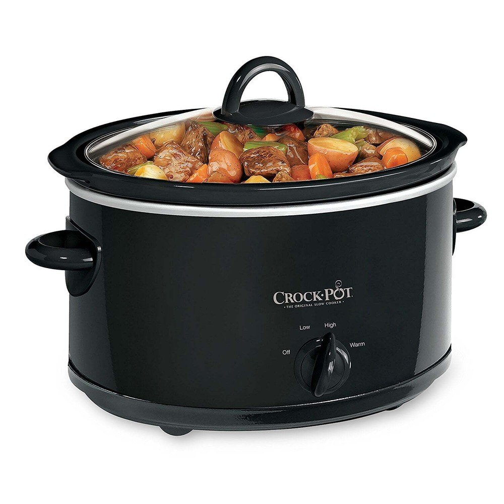 Crock-Pot 4-Quart Black Slow Cooker for Baking and Cooking