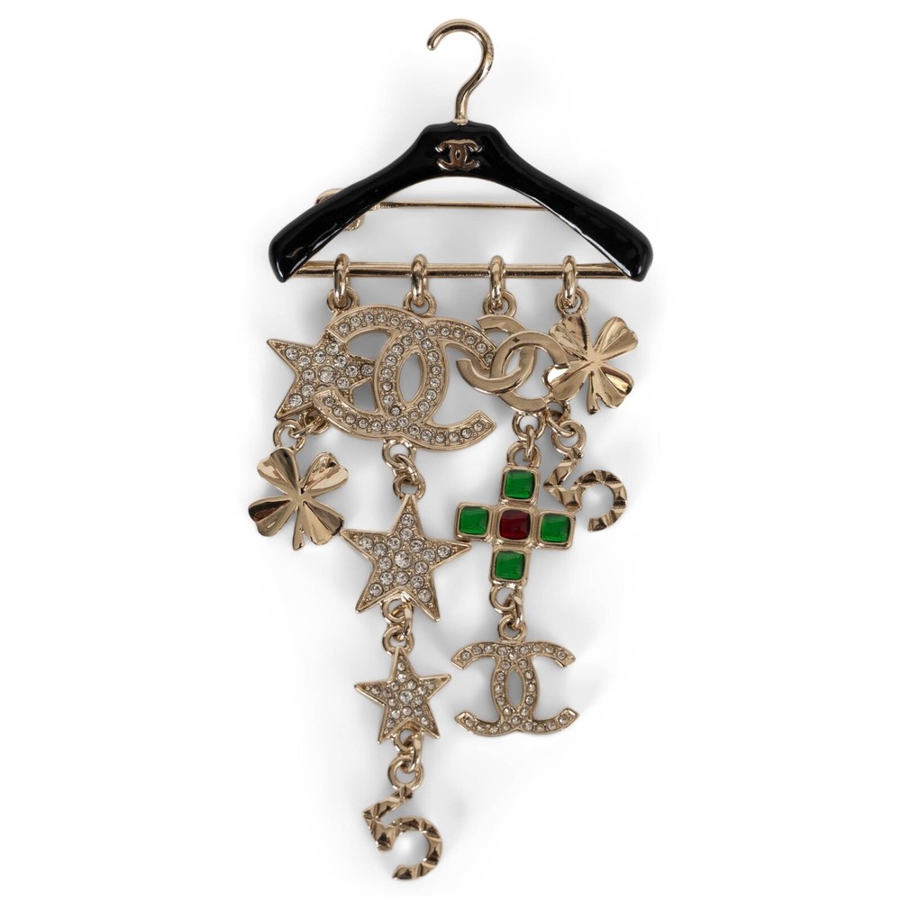 CHANEL 23C Monte Carlo Gold Charms Hanger Brooch