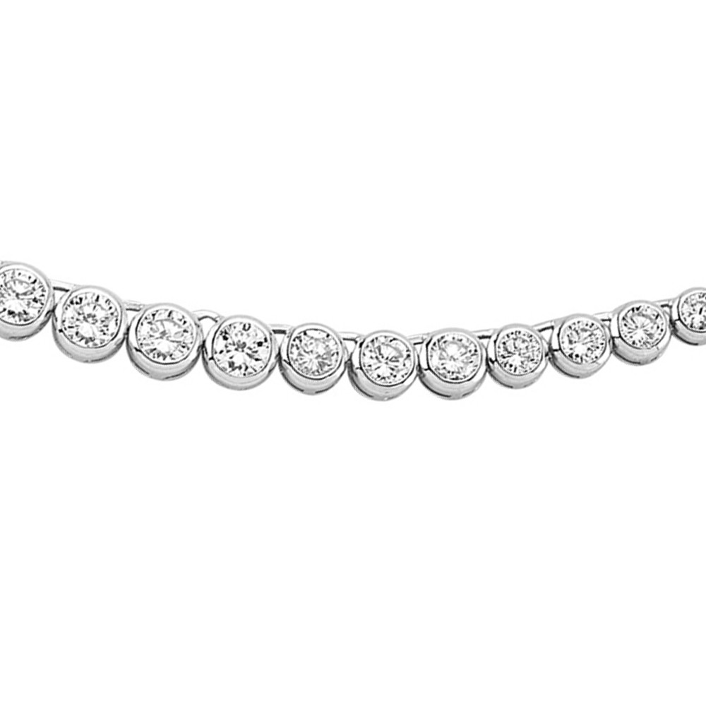 Silver Jewelco London 16in CZ Tennis Necklace 6mm