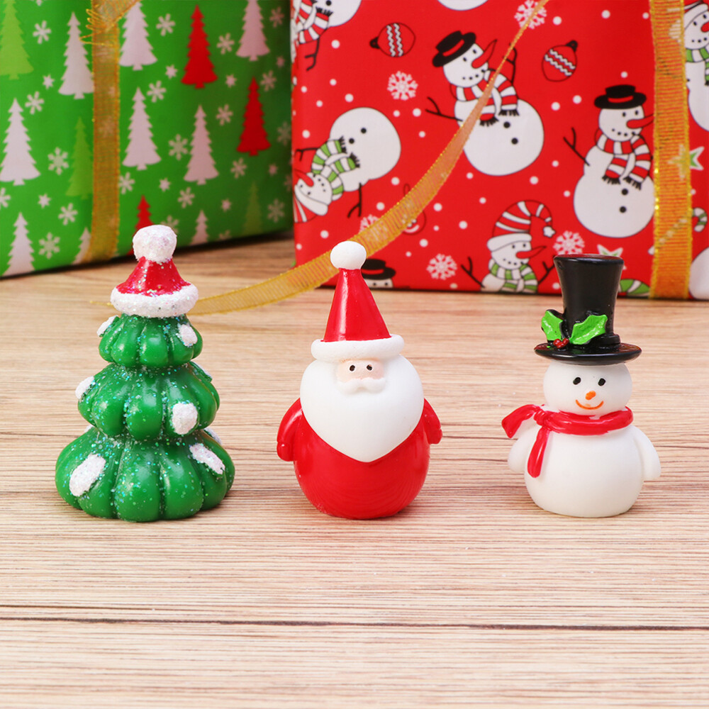 8 Pcs Christmas Decorations Dollhouse Snow Globe Ornament Craft
