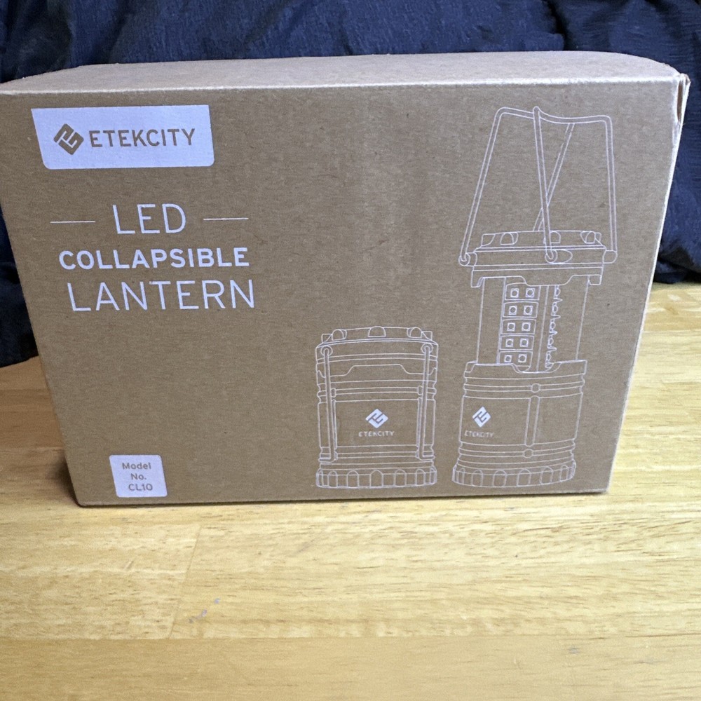 Etekcity Portable LED Collapsible Battery Operated Black Lanterns 2 Pack NEW