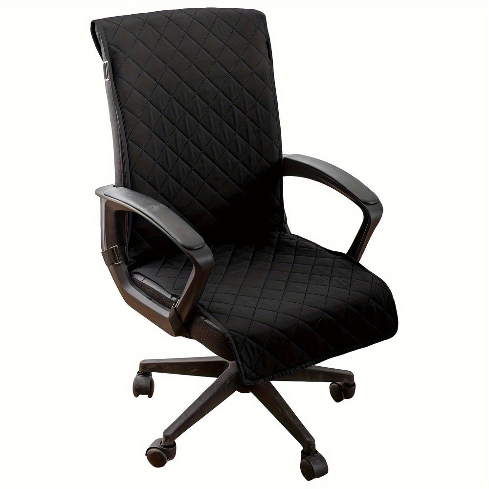 Waterproof Non-Slip Reversible Square Office Chair Cover in Large or Medium Size  