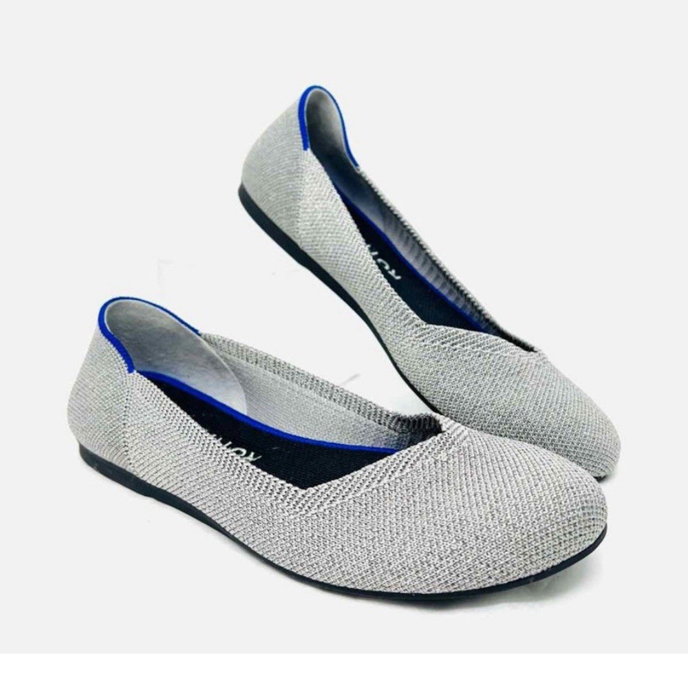 Rothy’s Gray Blue Knit Fabric Pointed Toe Women's Flats Size 9.5