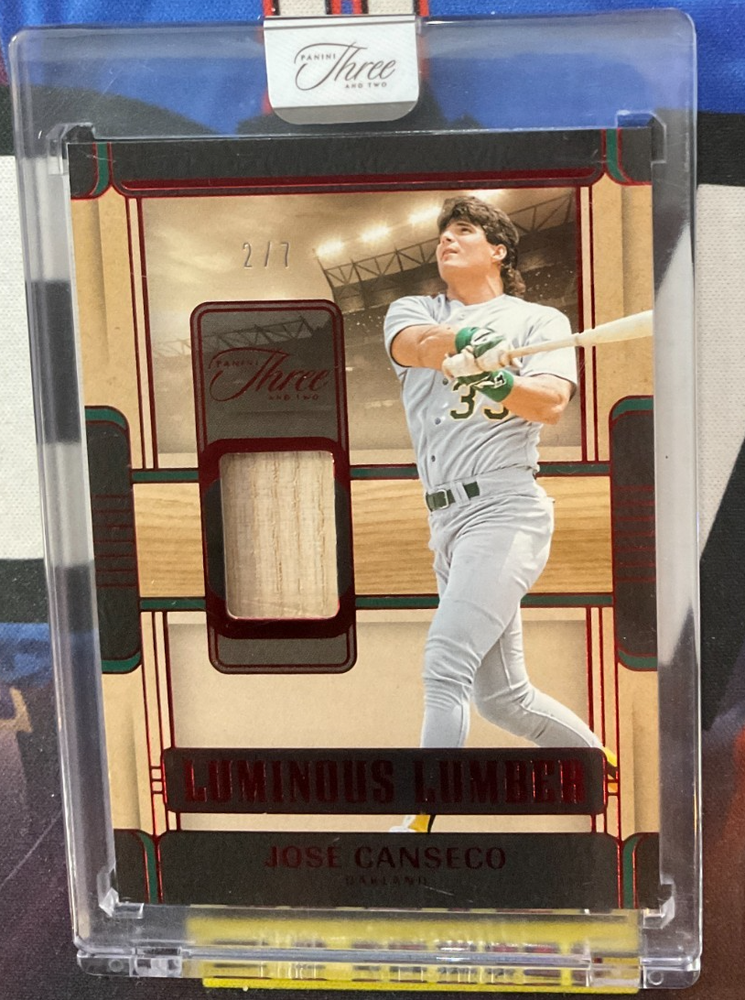 2025 Panini Three & Two Baseball #LUM-JC Jose Canseco Bat Relic 2/7 Used (JR)