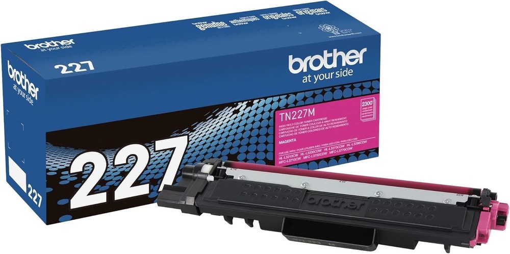 Brother Genuine TN227M High Yield Magenta Toner Cartridge