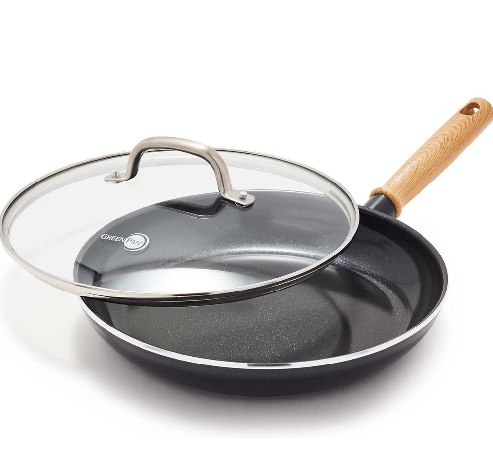 GreenPan Studio Hudson 12-Inch Ceramic Nonstick Covered Aluminum Fry Pan in Linen