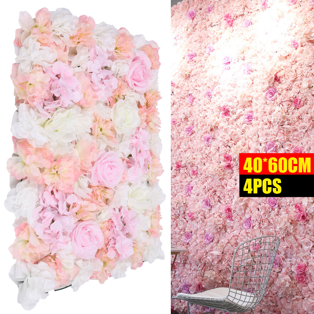 4PCS Artificial Flower Wall Weeding Party Background Decoration Flower Panel