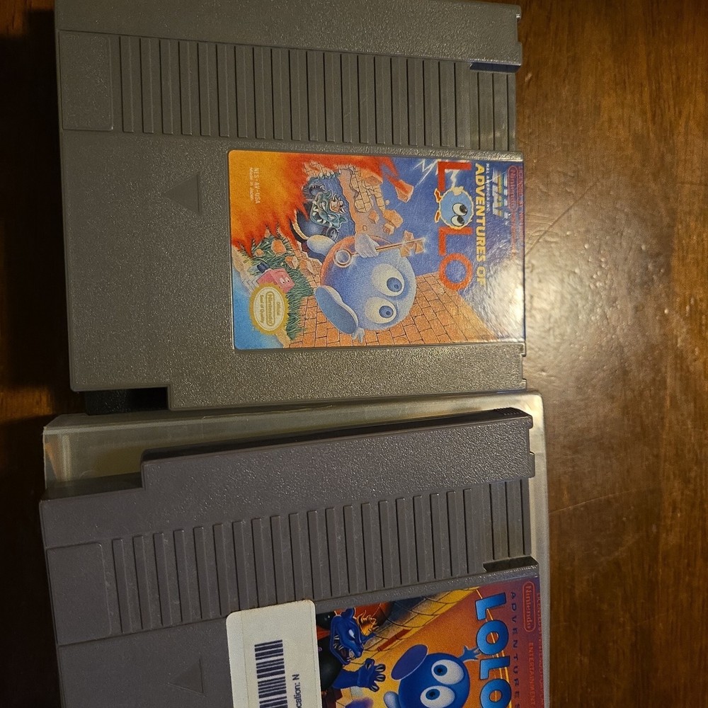 Adventures of LOLO 1 & 2 Bundle - Rare NES Untested, Worked Before Storage
