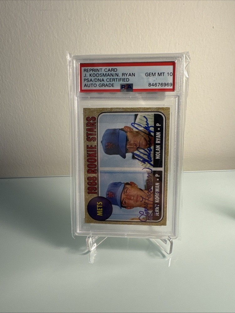 1968 Rookie Stars Card: Nolan Ryan, Jerry Koosman - Autograph Reprint PSA GEM 10
