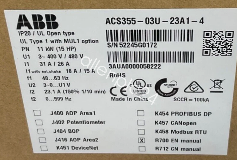 1PC ACS355-03U-23A1-4 ABB inverter brand new FedExor DHL