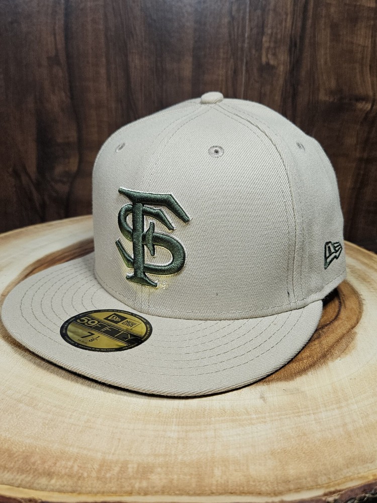 Florida State Seminoles New Era 59Fifty Fitted Hat Cap Size 7 1/8 Khaki/Olive