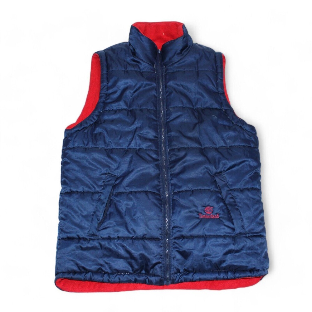 Timberland Gilet Mens S/M Windbreaker Vintage 90s Reversible Weathergear Zip Up