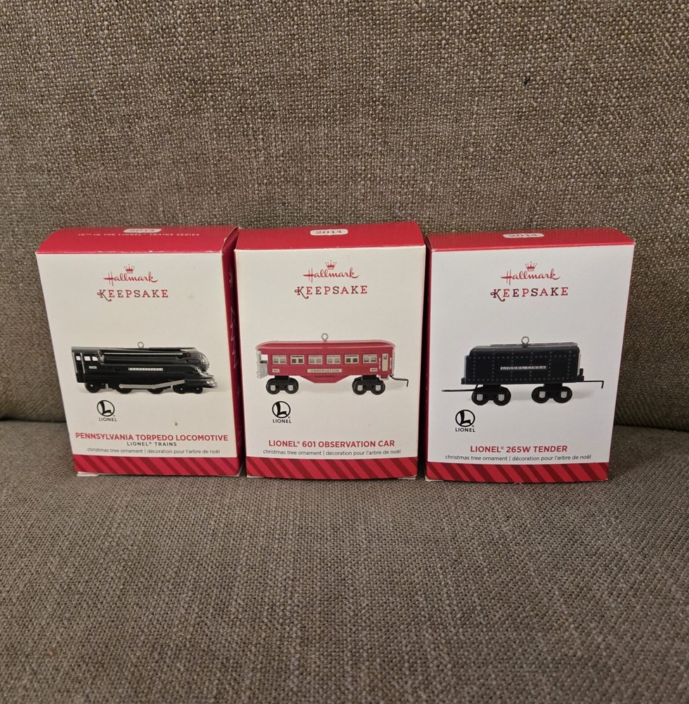 2014 Hallmark Lionel Pennsylvania Torpedo Locomotive Tender Observation Car s/3