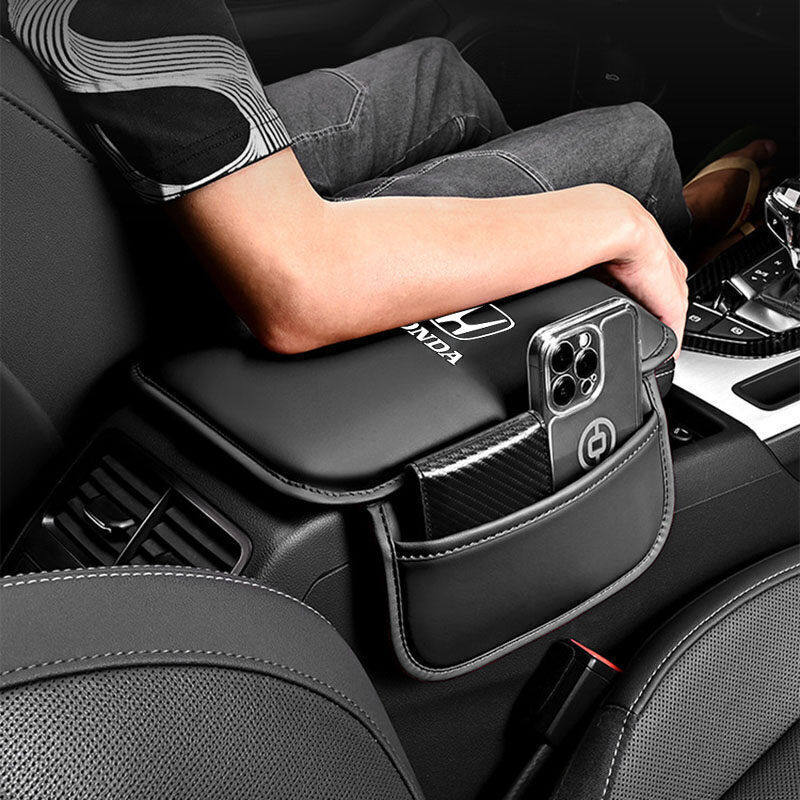 Car Armrest Cushion Cover Center Console Box Pad Mat with Pocket  for Honda