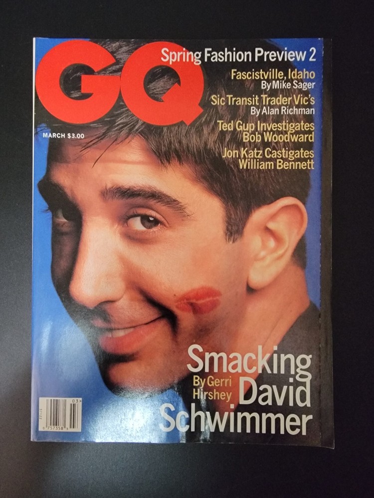 GQ Magazine Mar 1995 David Schwimmer Friends Bob Woodward Salma Hayek FN+
