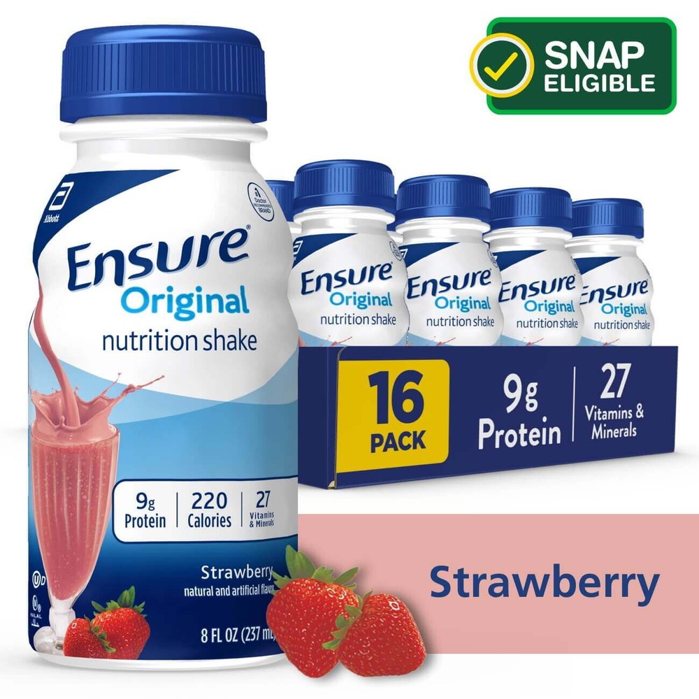 Original Meal Replacement Nutrition Shake, Strawberry 8 Fl Oz 16 Count Delicious