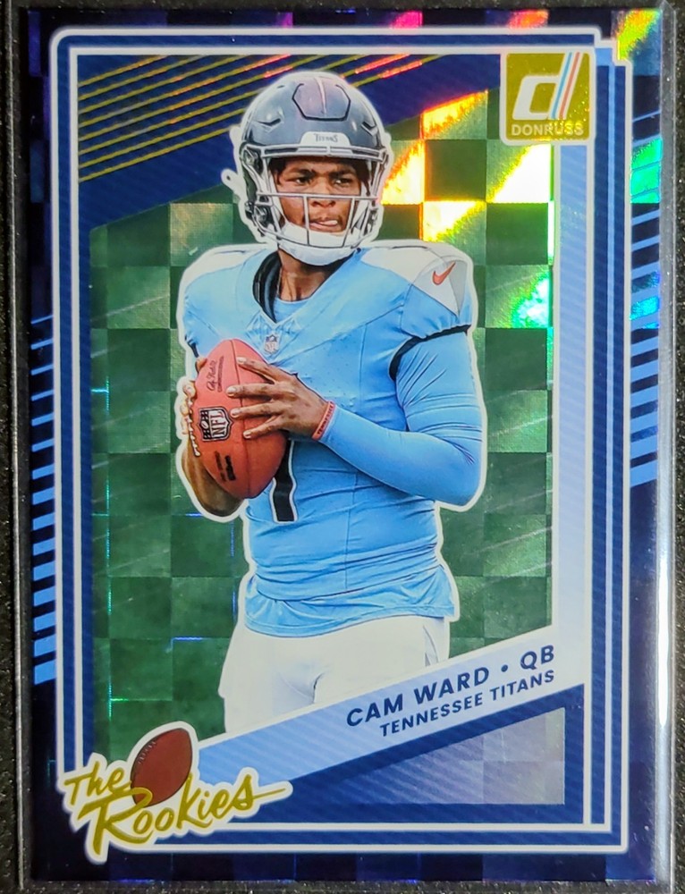 (2)2025 Panini Donruss NFL Cam Ward The Rookies & Rated Rookie Throwback Insert
