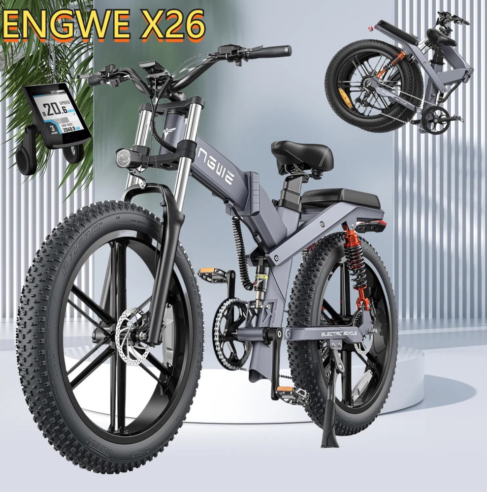 ENGWE X26 1200W 48V 29.2Ah 62-Mile Range 26 Fat Tire Electric Bike