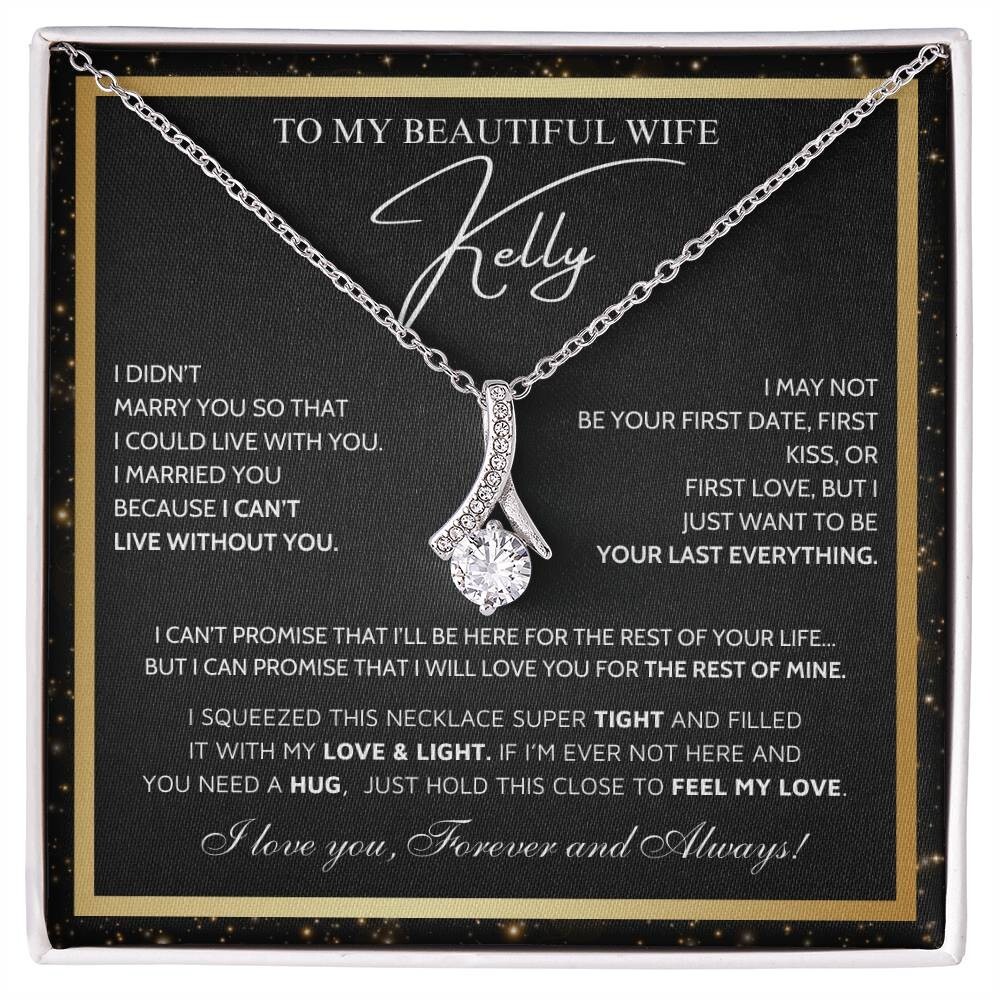 To My Beautiful Wife Necklace From Husband, Jewelry For Women, Birthday Gifts
